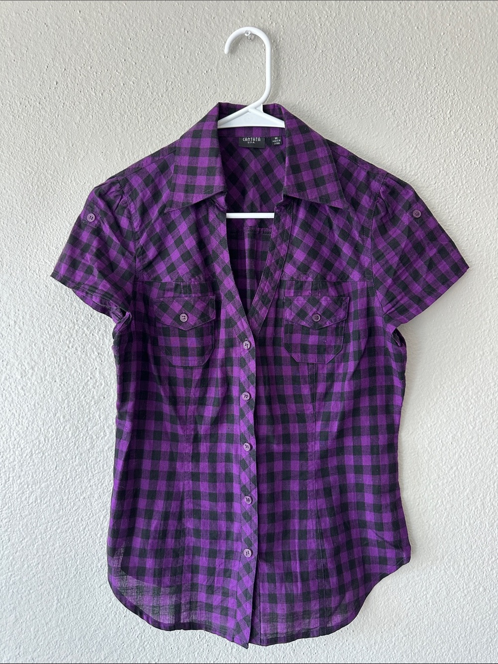 Purple gingham top